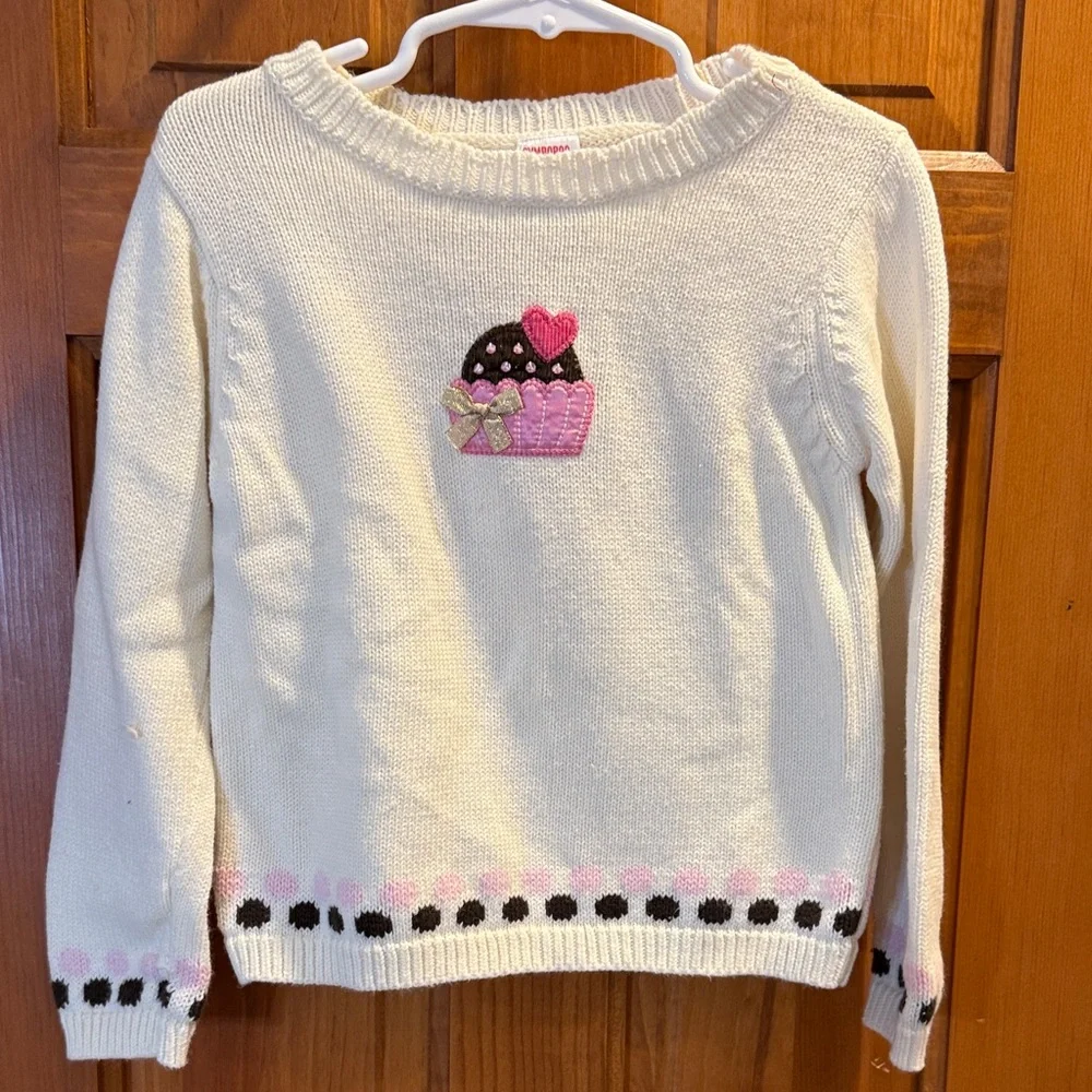 Gymboree Cream Sweater with Cupcake Motif